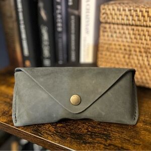 Portland leather goods “almost perfect” sunglasses case - storm